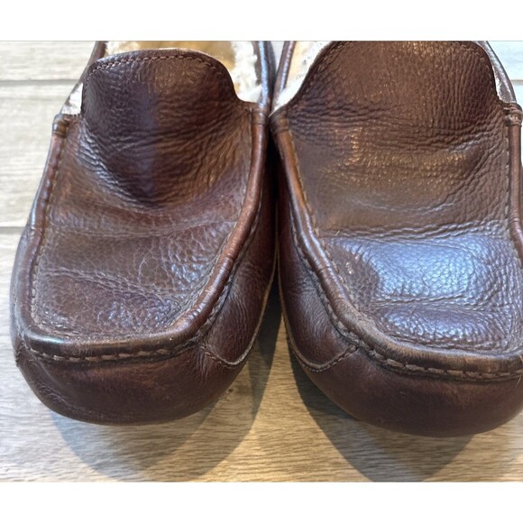 Ugg Men’s Driving Moc Slipper Size 12 Shearling Brown Leather main image 5